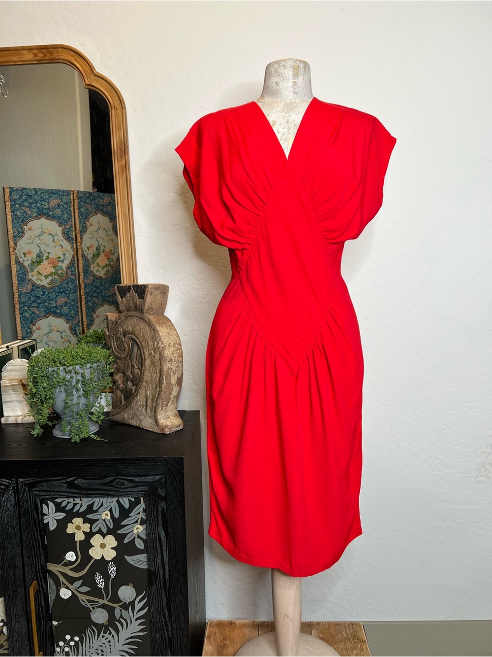 Red vintage pinup style dress (Item #107)